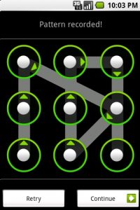 Password alternativa In alcuni casi al posto delle classiche password è possibile scegliere metodi alternativi, come il disegno di un "percorso" sullo schermo