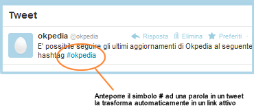 Gli hashtag "#" ampliano la portata di tweet e creano dei trend
