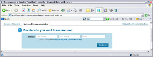 Service Provide dove iniziare a scrivere una referenza