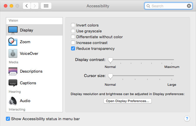 Accelerare Yosemite: come togliere la funzione Transparency