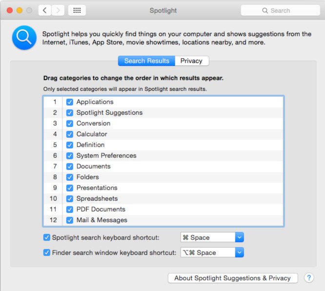 Per accelerare Yosemite si può intervenire anche sulla funzione Spotlight