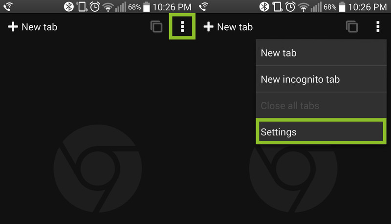 Cambiare motore di ricerca: il menu