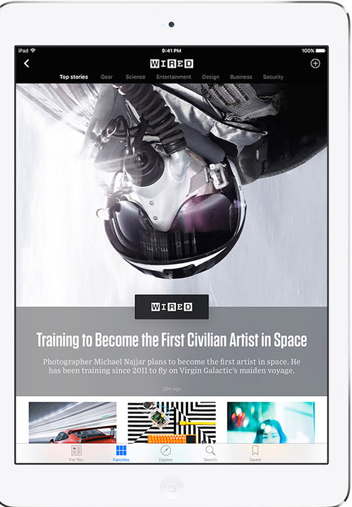 Come appare un articolo della rivista Wired su Apple News