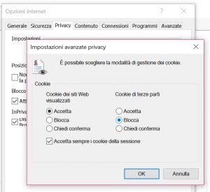 Impostazioni del browser Ci si può difendere dalla pubblicità online anche attraverso le impostazioni del browser