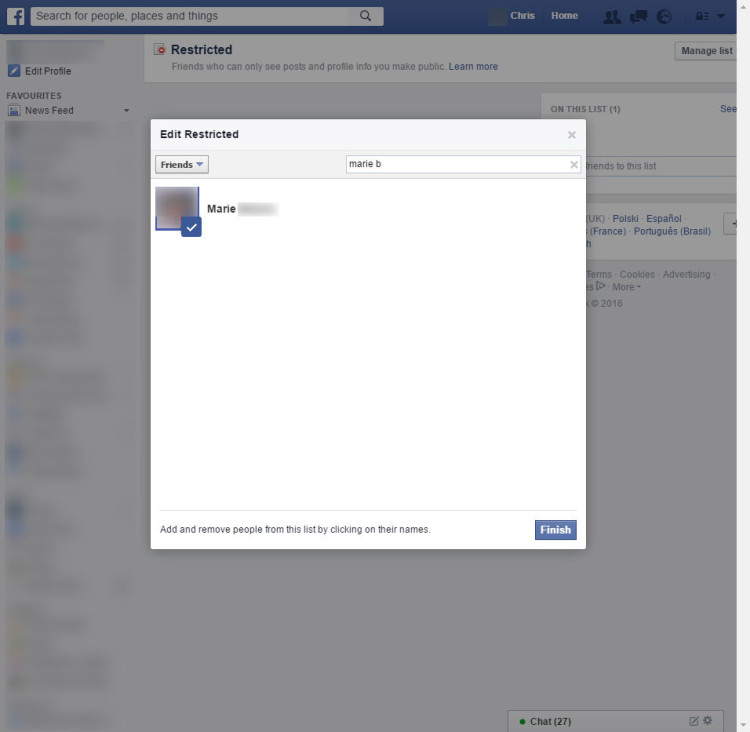 Per limitare la visibilità Facebook è possibile "nascondere" i nuovi contenuti a uno o più utenti, in modo che non vedano cosa si pubblica sulla bacheca.