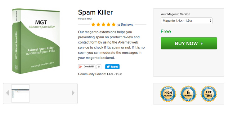 migliori plugin di sicurezza per Magento estensione gratuita spam killer migliori plugin di sicurezza per Magento Spam Killer