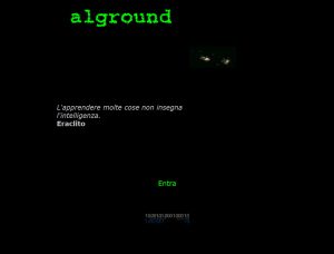 La storica Splash Page di Alground è rimasta invariata dal primo giorno