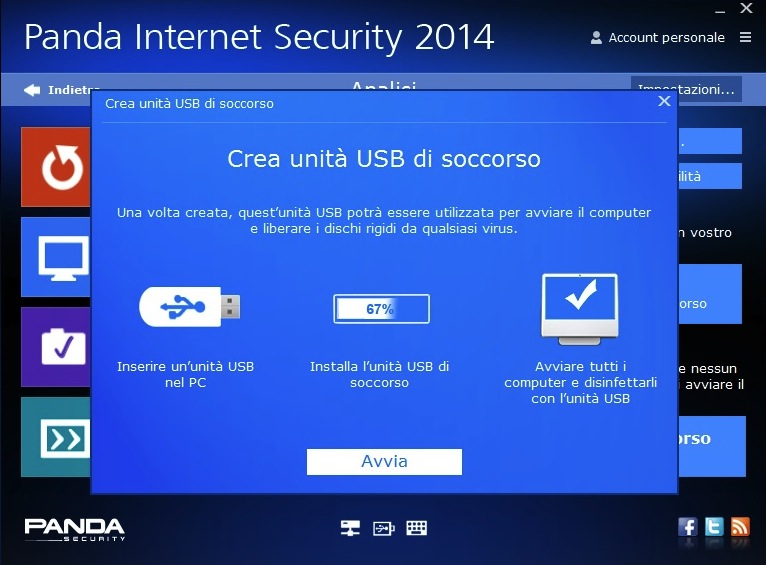 avvio soccorso usb anda internet security 2014