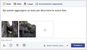 Box aggiornamento di stato Facebook