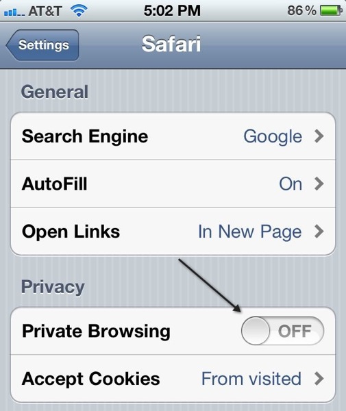 Funzioni di riservatezza comuni a tutti i browser, vengono introdotti anche nella versione mobile di Safari