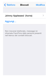 Funzione Blacklist - iPhone iOS7