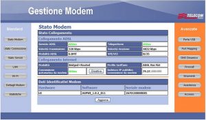 Pannello di gestione ultimi modelli modem Telecom