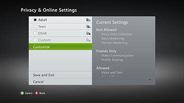 Gestire la Privacy dell'account Xbox Live