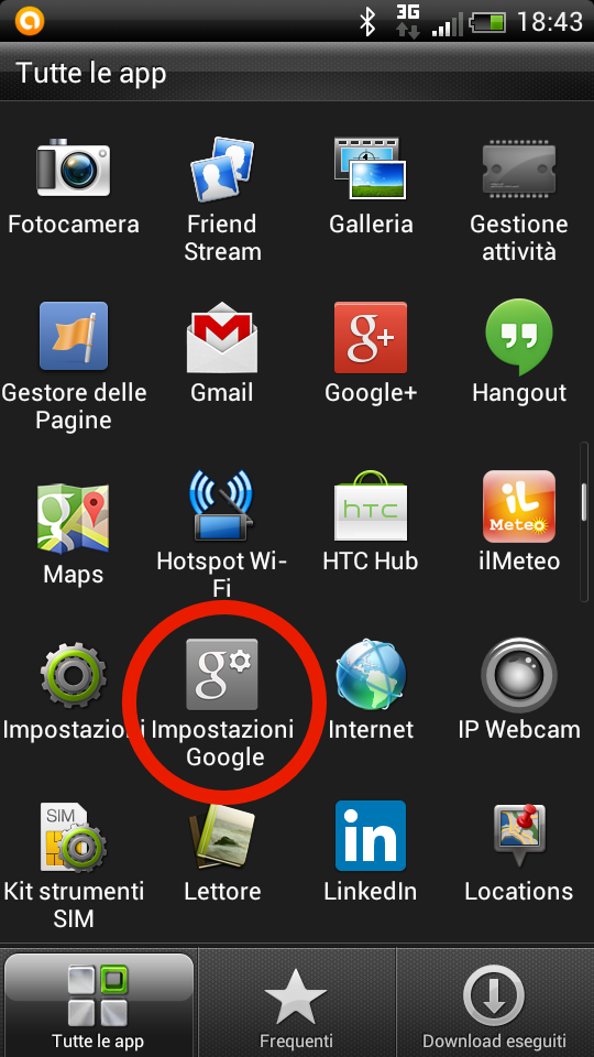 Impostazioni Google 