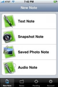 Evernote per iPhone, crea una nuova nota