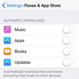 Impostazioni iTunes & App Store per accelerare iPhone