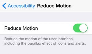 Impostazioni riduzione movimento iPhone