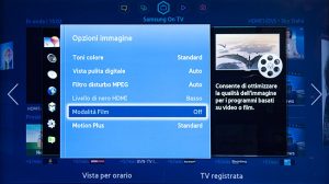 Per regolare lo schermo TV la modalità Film rappresenta la soluzione ideale.