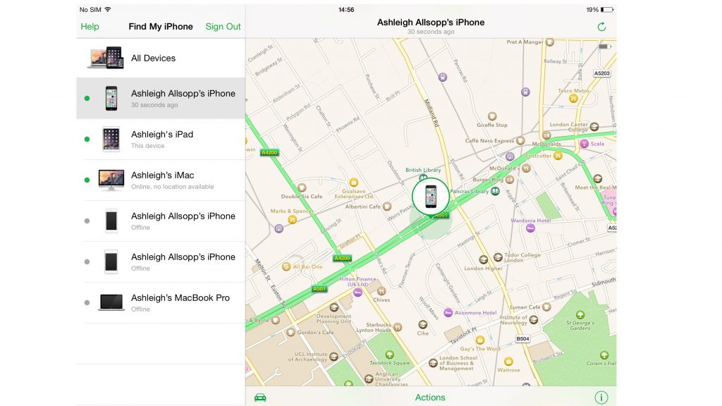 Find my iPhone su iOS 8: la mappa per individuare il device