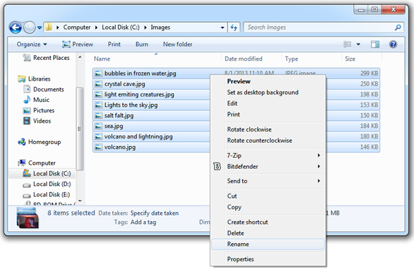 Rinominare le foto è utile per trovare facilmente un'immagine in Windows 8