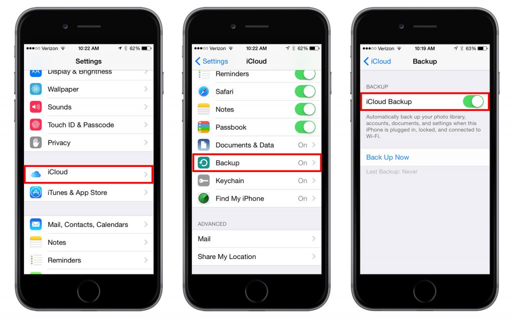 come resettare iPhone backup iCloud