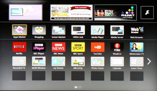 Le app del Panasonic Smart Viera, sebbene non numerose, funzionano a dovere.