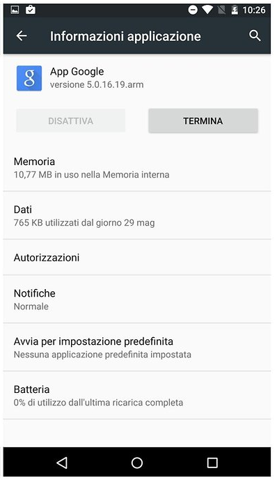 Android M. Tutti i segreti del nuovo sistema operativo Google. Schermata riassunto info app