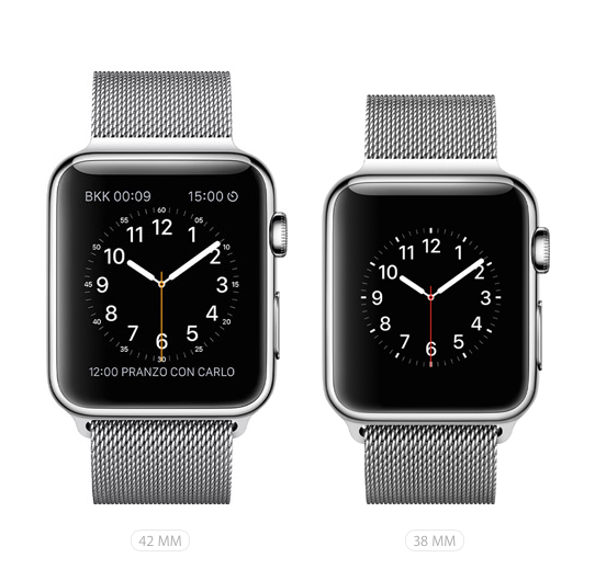 Apple Watch. Alvia le vendite, ecco come scegliere. Confronto da 38 mm e 42 mm