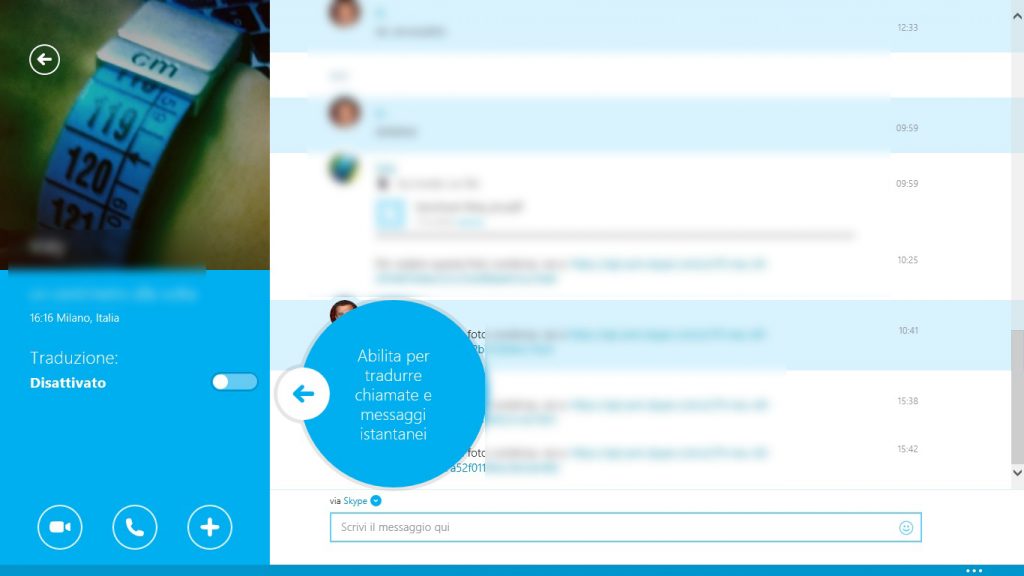 Skype Translator, come funziona: attivando la funzione "traduzione", messaggi testuali e vocali vengono tradotti automaticamente.