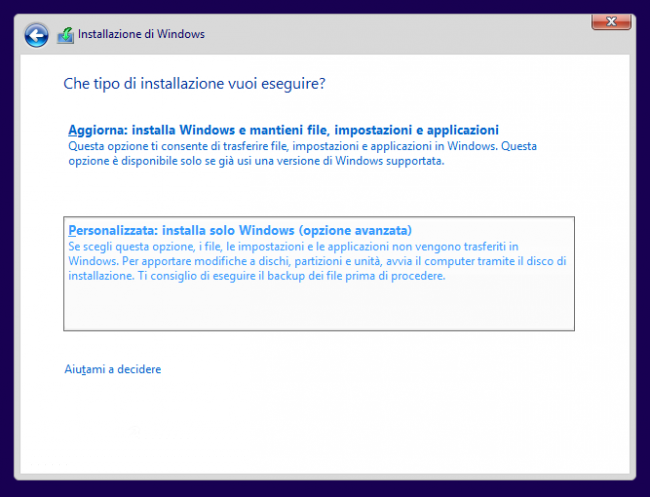 Windows 10 dual boot: l'installazione avanzata ci consentirà di mantenere il "vecchio" Windows 7 o Windows 8 già installato.