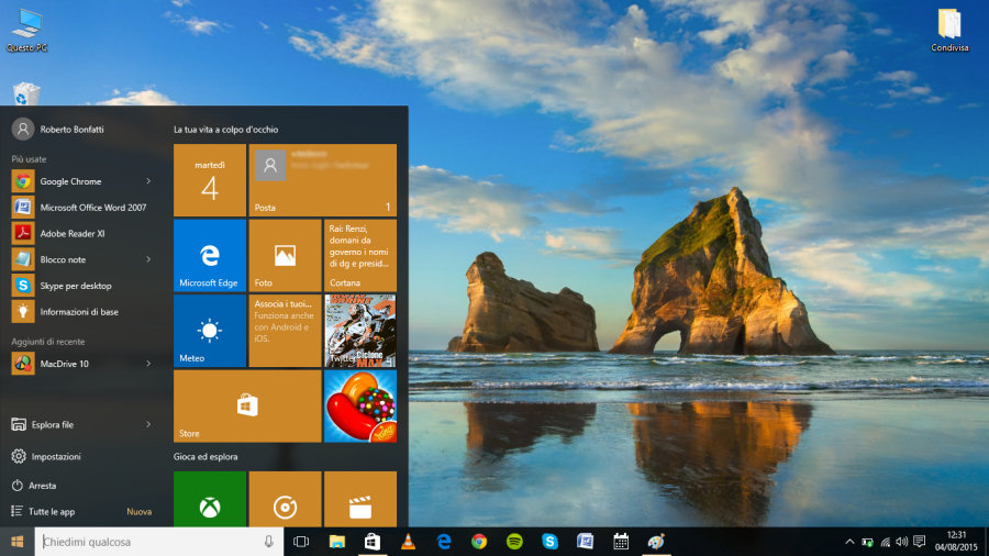 Windows 10, il ritorno del pulsante "Start" affianca l'assistente vocale Cortana.