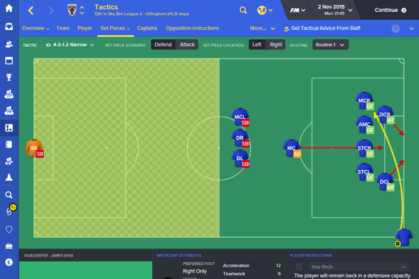 Football Manager 2016. Tutte le novità più belle: si potranno visualizzare le tattiche dei calci piazzati per organizzare la strategia