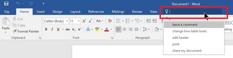 office 365 funzione tell me 