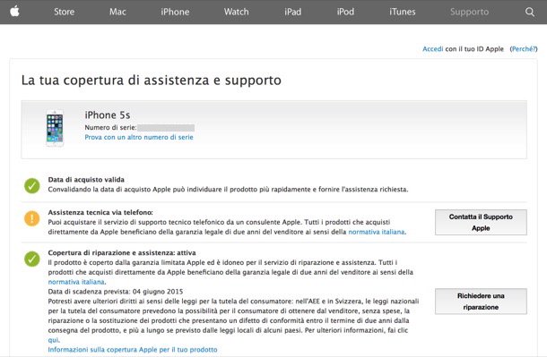 Garanzia iPhone: dal sito Apple è possibile consultare la sezione Supporto, inserire i dati del proprio iPhone e controllare lo stato della garanzia.