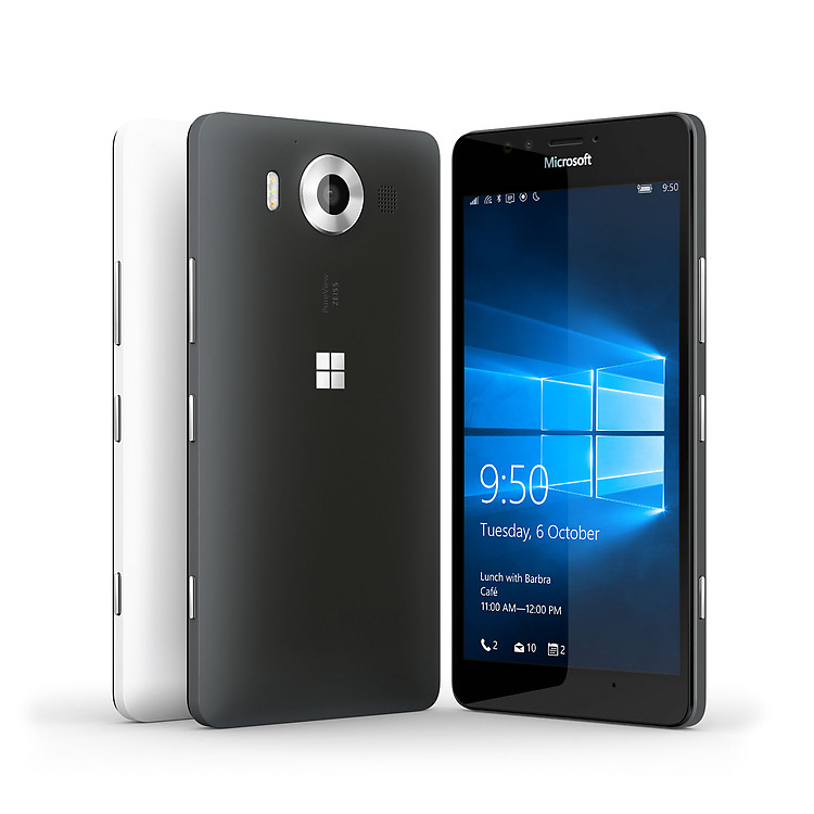 Il Microsoft Nokia Lumia 950 è realizzato in policarbonato e disponibile le versione in bianco o in nero