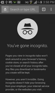 Navigazione in incognito su Chrome