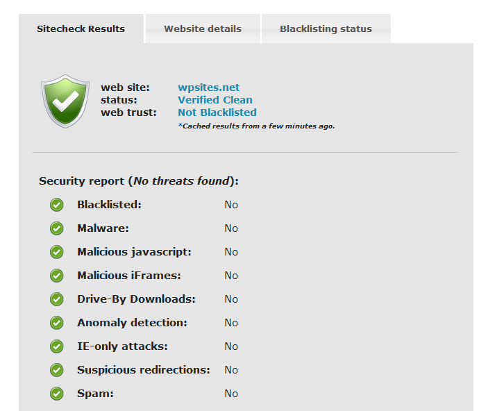 Sucuri SiteCheck fornisce un report molto dettagliato sulle possibili minacce che colpiscono un sito