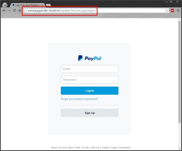 Per distinguere false email di Paypal , verificare sempre l'indirizzo URL della pagina: deve riportare ESATTAMENTE la stringa https://www.paypal.com oppure, nella versione italiana, https://www.paypal.com/it/webapps/mpp/merchant