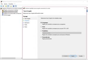 Il procedimento per bloccare un programma con Windows Firewall è lo stesso, sia che si tratti dei programmi in entrata che di quelli in uscita