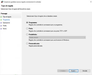 Per bloccare un programma con Windows Firewall si possono creare nuove regole di connessioni