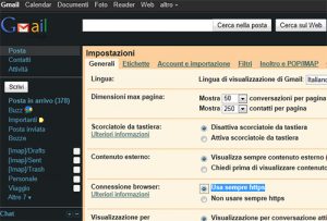 Per proteggere Gmail da un hacker si può abilitare la sicurezza HTTPS