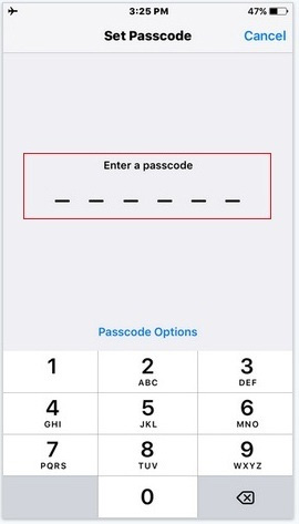 Come proteggere iPhone 6S: il primo passo, consente nell'impostare un passcode a 6 caratteri