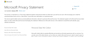 Sicurezza Windows 10: il "privacy statement" di Microsoft racchiude molte sorprese.