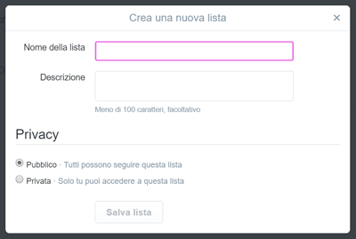 Privacy Twitter: le liste private sono visibili soltanto all'utente che le ha create