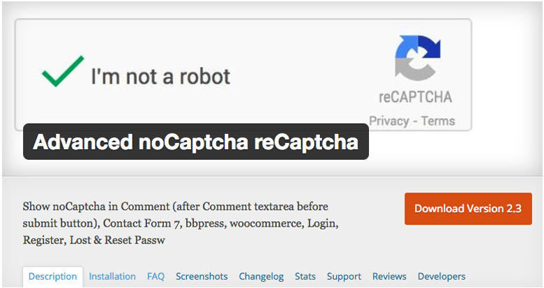 migliori plugin di sicurezza per WooCommerce Advanced noCaptcha reCaptcha