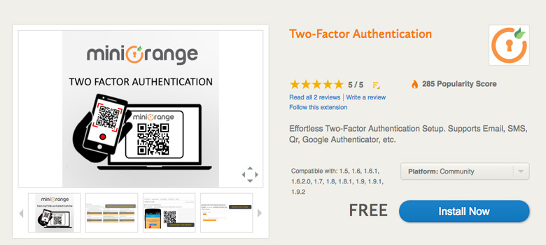 migliori plugin di sicurezza per Magento Two-Factor Authentication