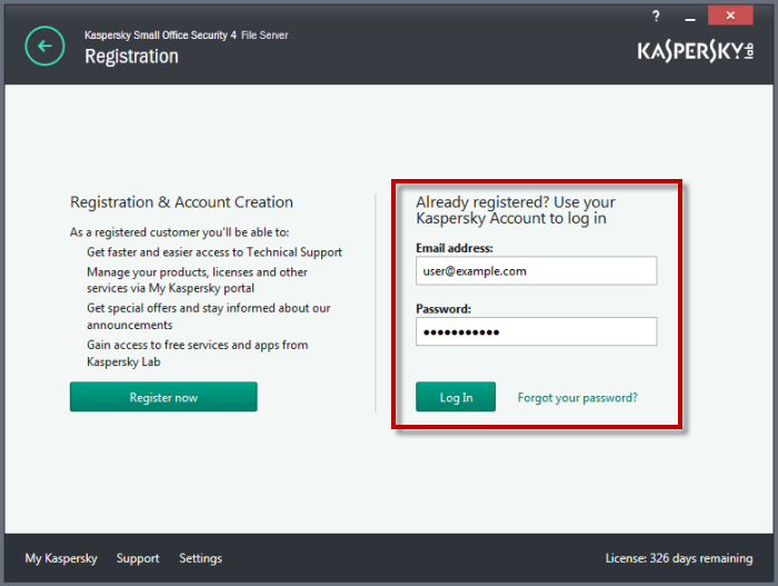 kaspersky small office security 4 recensione creazione account