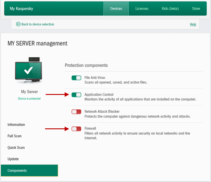 kaspersky small office security 4 monitoraggio device