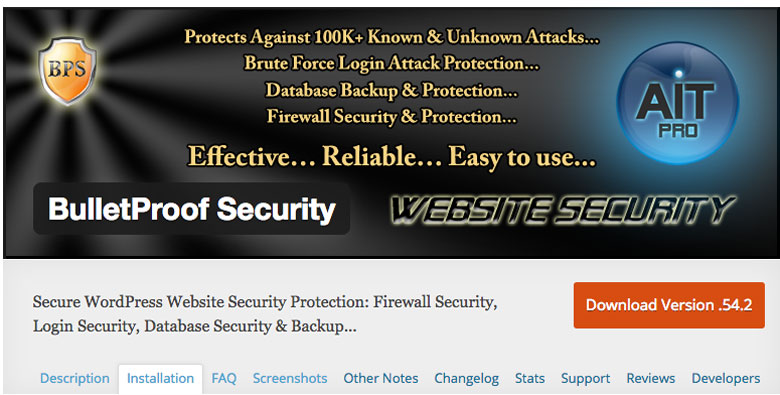 plugin di sicurezza per WordPress BulletProof Security