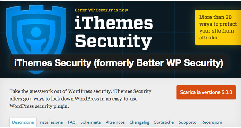 plugin di sicurezza per WordPress iThemes Security